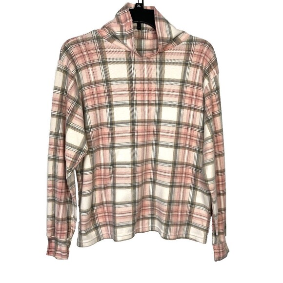 Seperate Issue Tops - Vintage Seperate Issue Pink Plaid Turtleneck Tee Size XL